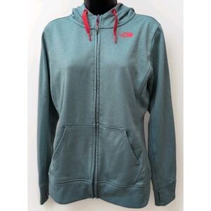 The North Face Womens Small Trellis Green Eco Ridge Full Zip‎ Hoody Jacket Coat